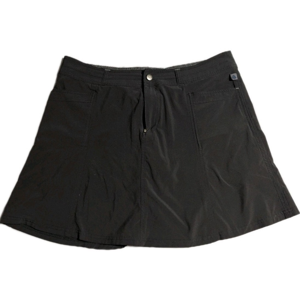 LL Bean Skort Womens 14 Black Athletic Hiking Golf Skirt Lined Stretch
